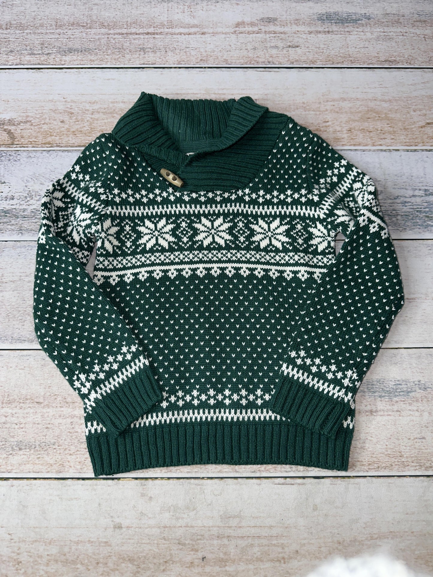 Tahari Unisex Forest Green | White | Holiday Sweater Size: 2T Forest Green | White | Holiday