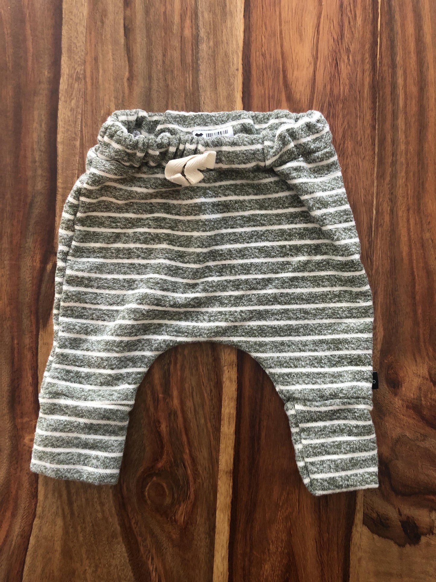 BabySprouts co Girls Forest Green | White | Striped Pants Size: 3-6 months Forest Green | White | Striped