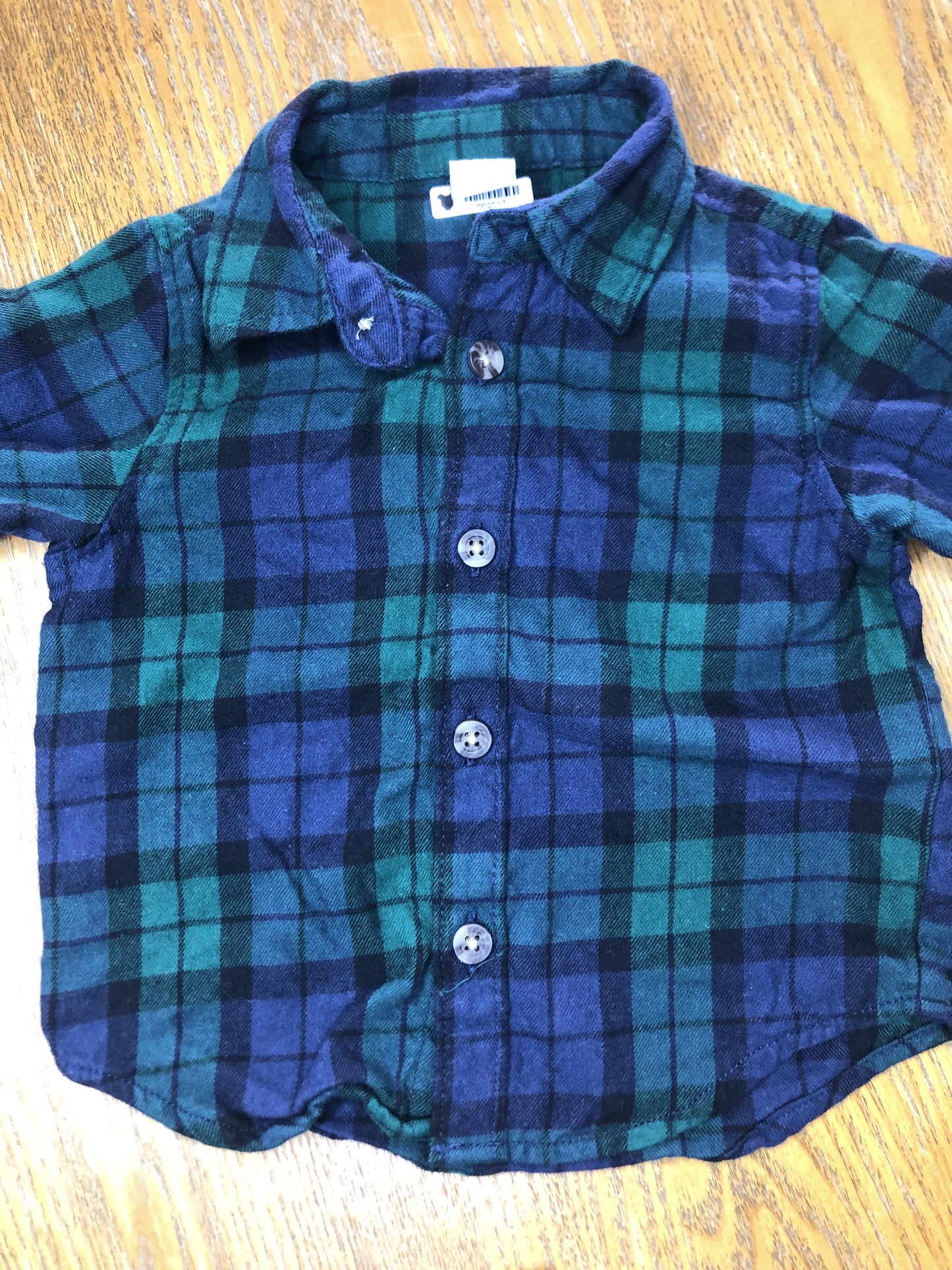 Old Navy Boys Forest Green Button Down Short Sleeve Size: 3-6 months Forest Green