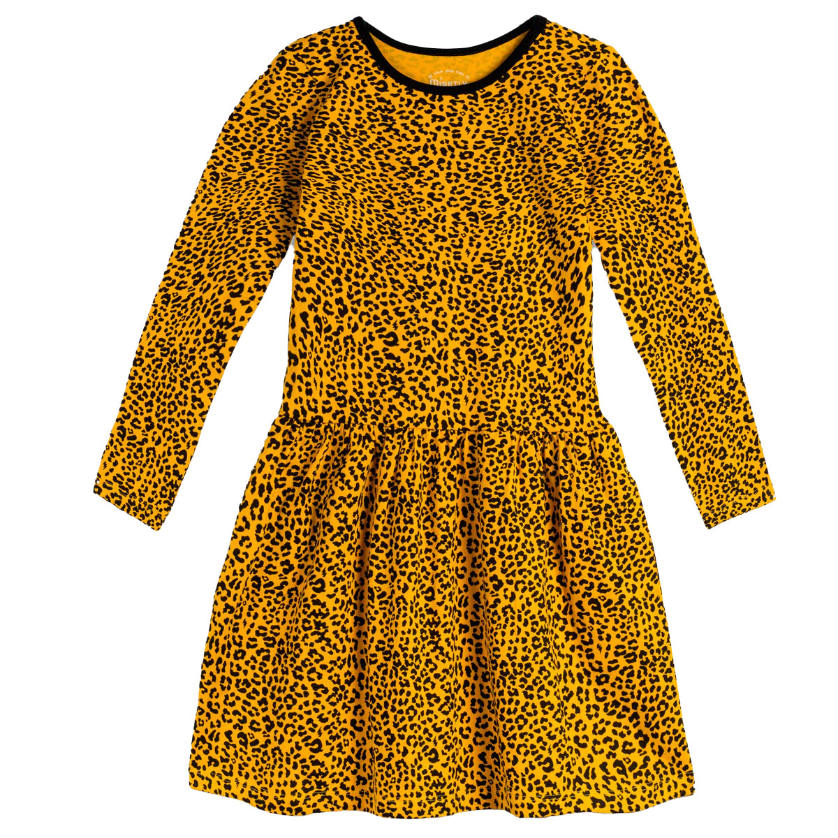 Mightly Girls Gold Leopard Dress Size: 6-14 Years Gold Leopard