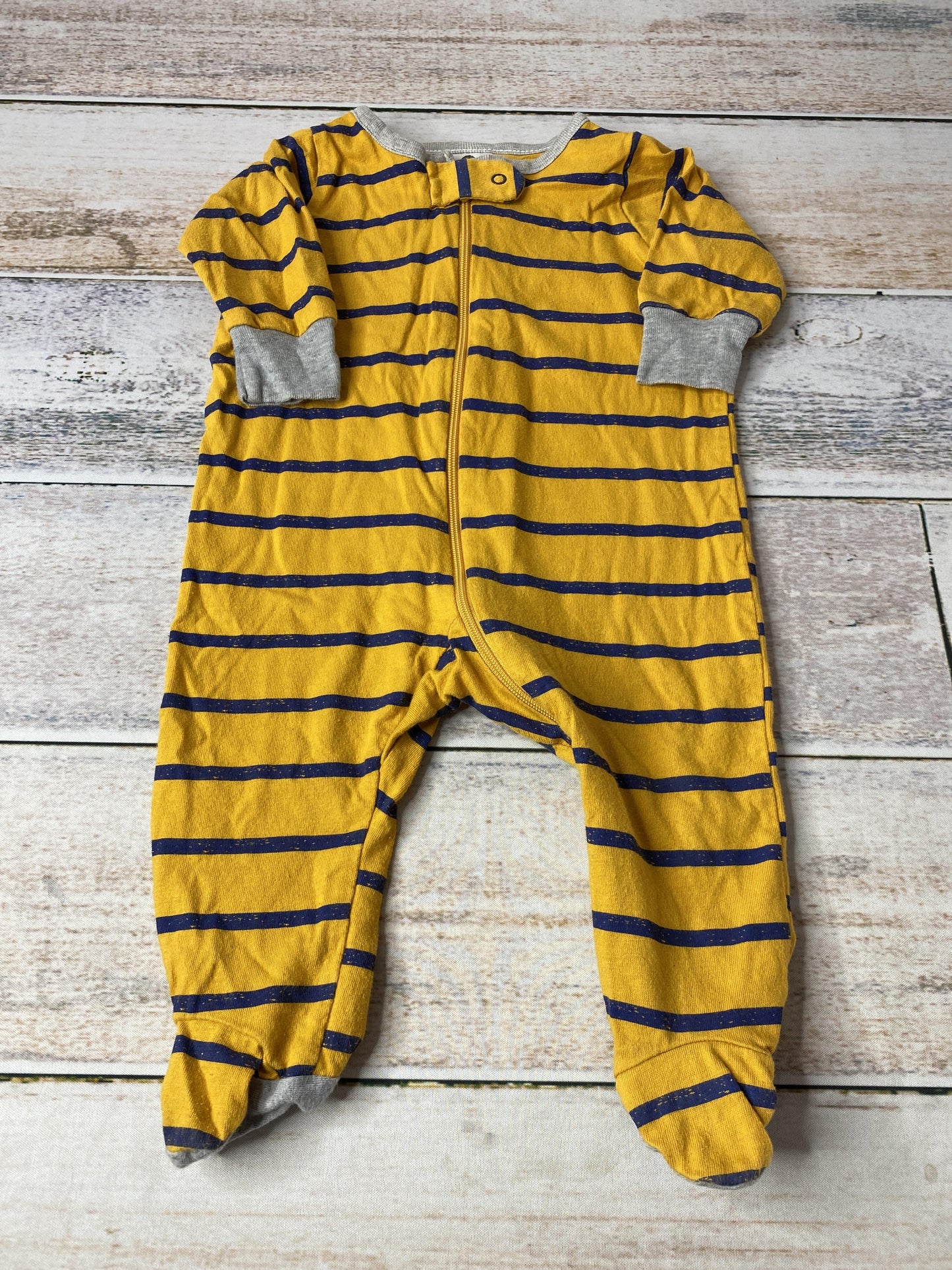 Gerber Boys Gold | Navy Blue | Stripe Pajamas Size: 0-3 months Gold | Navy Blue | Stripe