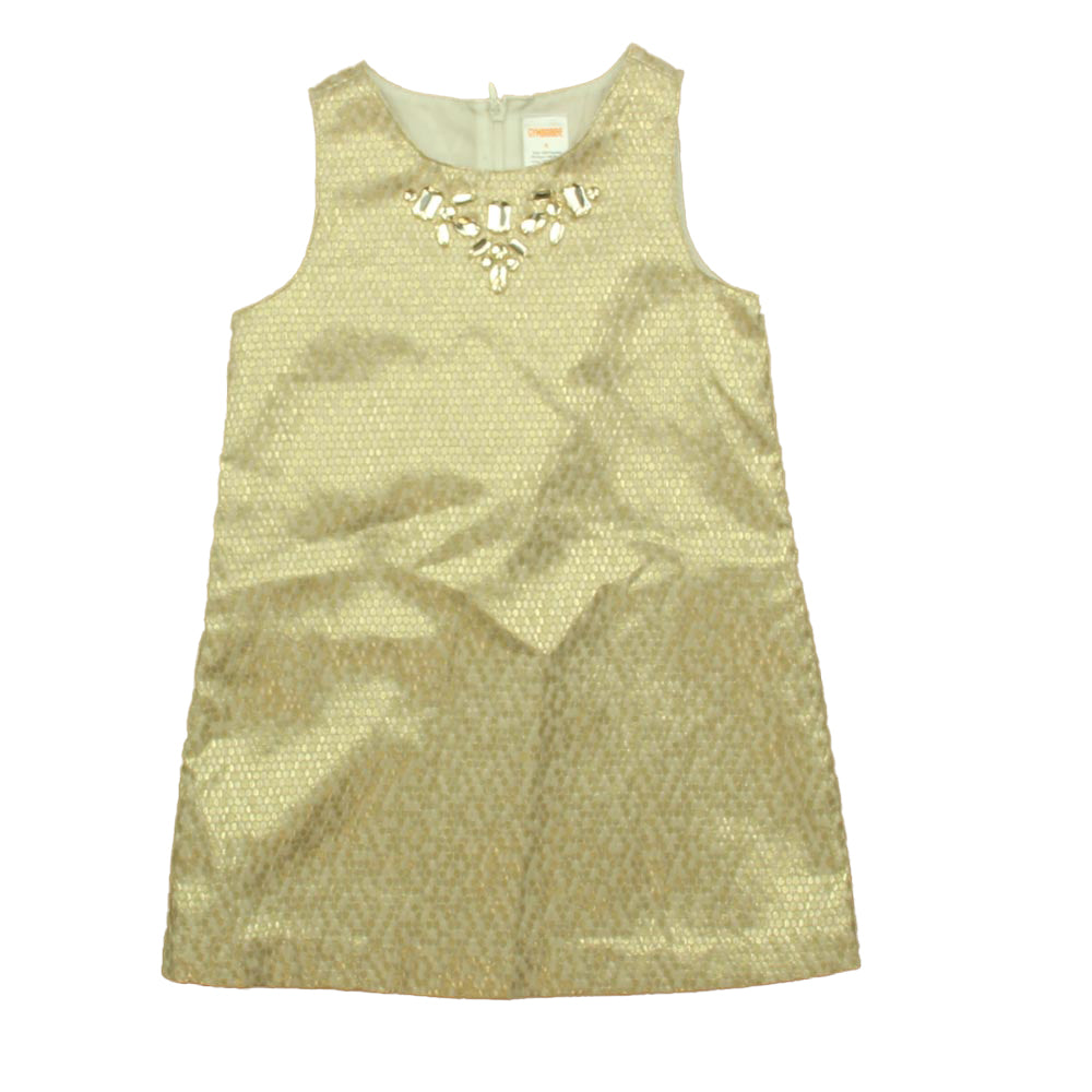 Gymboree Girls Gold Dress Size: 4T