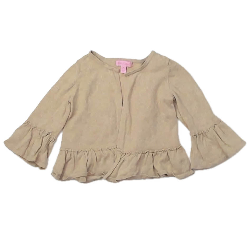 Lilly Pulitzer Girls Gold Cardigan Size: 6-7 Years Gold