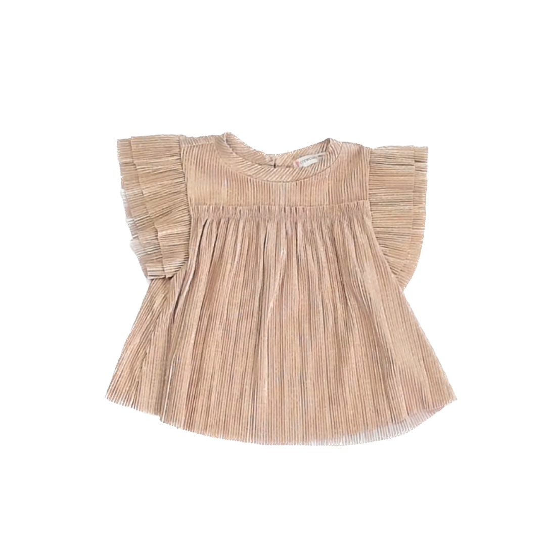 Crewcuts Girls Gold Short Sleeve Shirt Size: 3T Gold