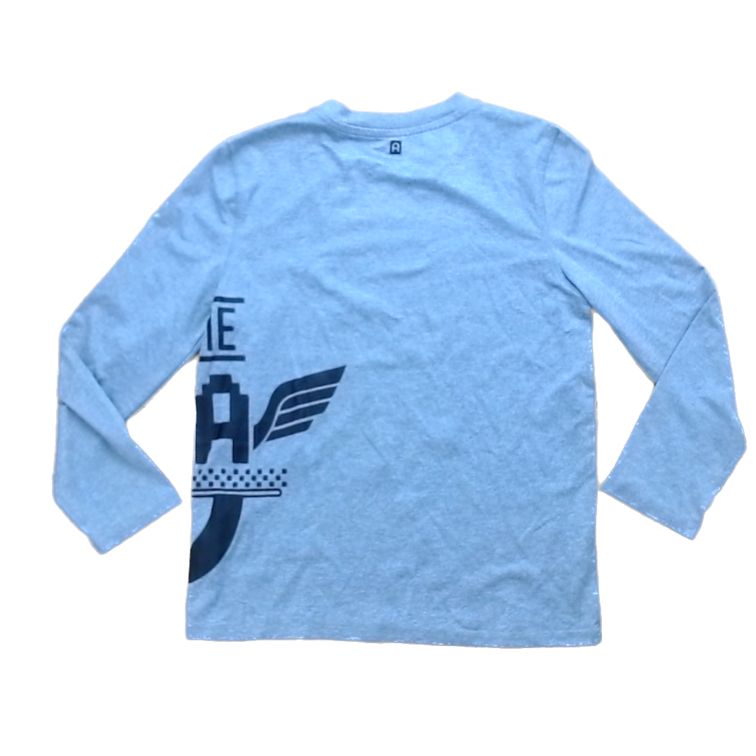 Rockets Of Awesome Boys Gray | Black Design Long Sleeve Shirt Size: 7 Years Gray | Black Design