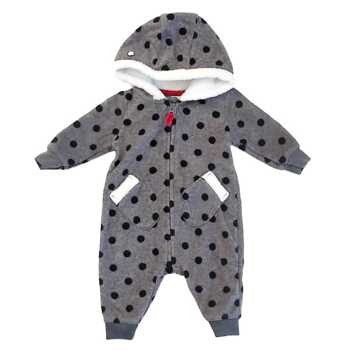carters Boys Gray | Black Dots Bunting Size: 3 months Gray | Black Dots