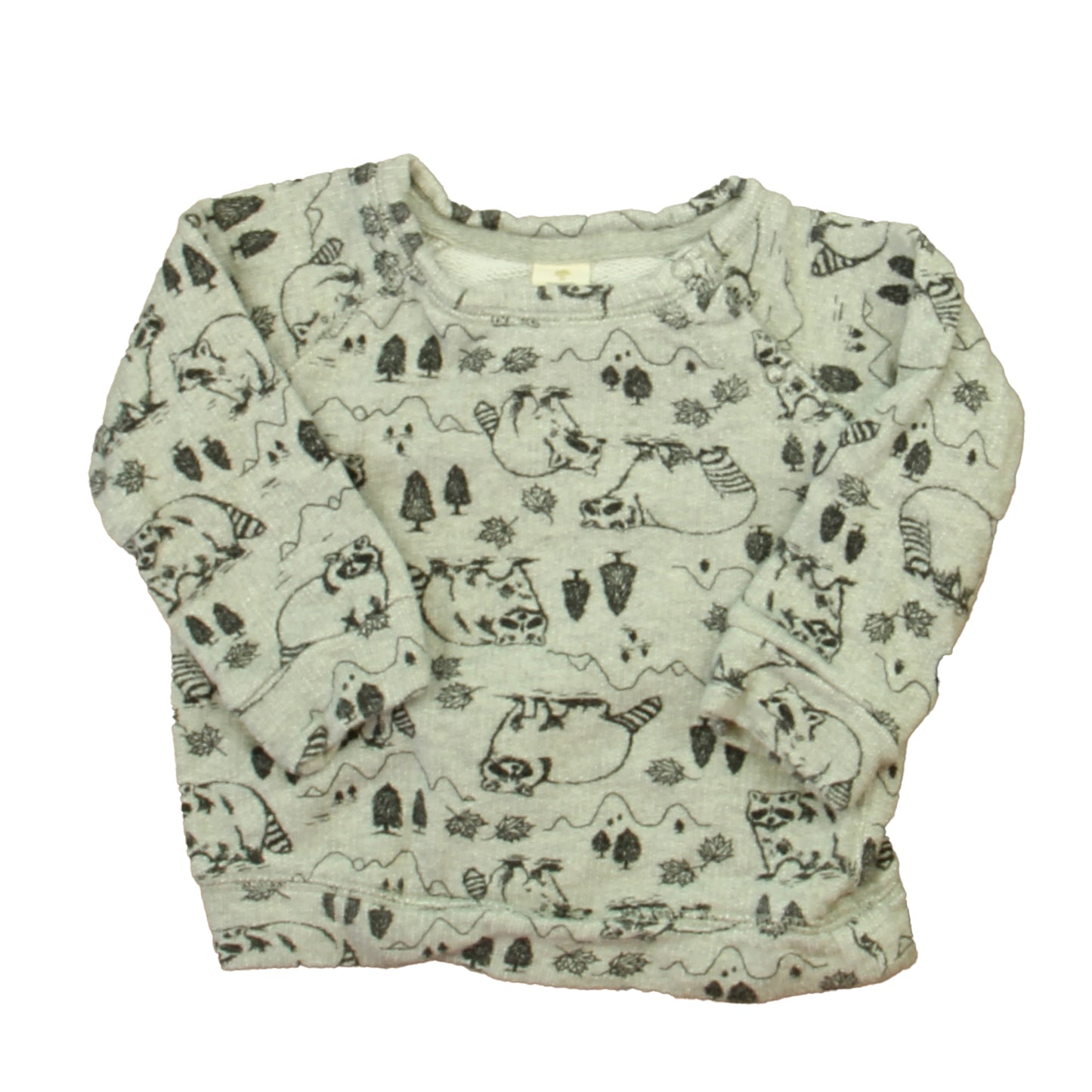 Tucker + Tate Boys Gray | Black Racoons Long Sleeve Shirt Size: 12 Months Gray | Black Racoons
