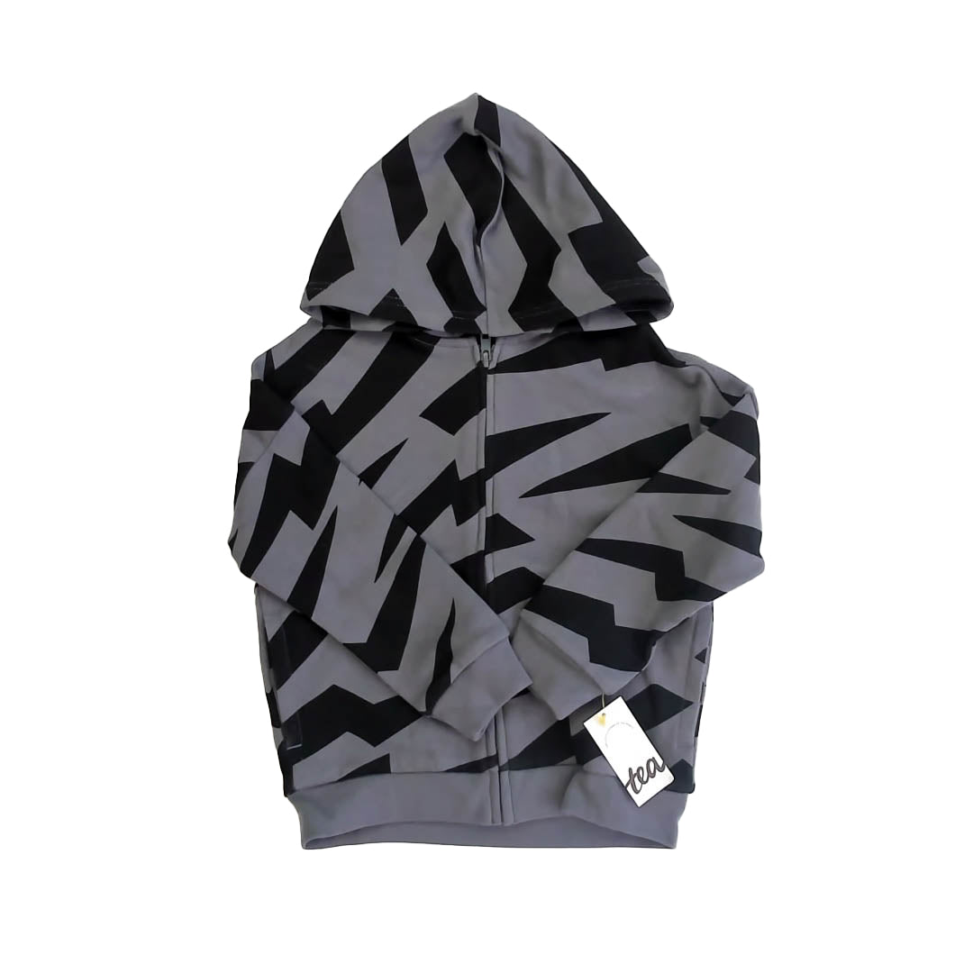 Tea Collection Boys Gray | Black Hoodie Size: 5T Gray | Black