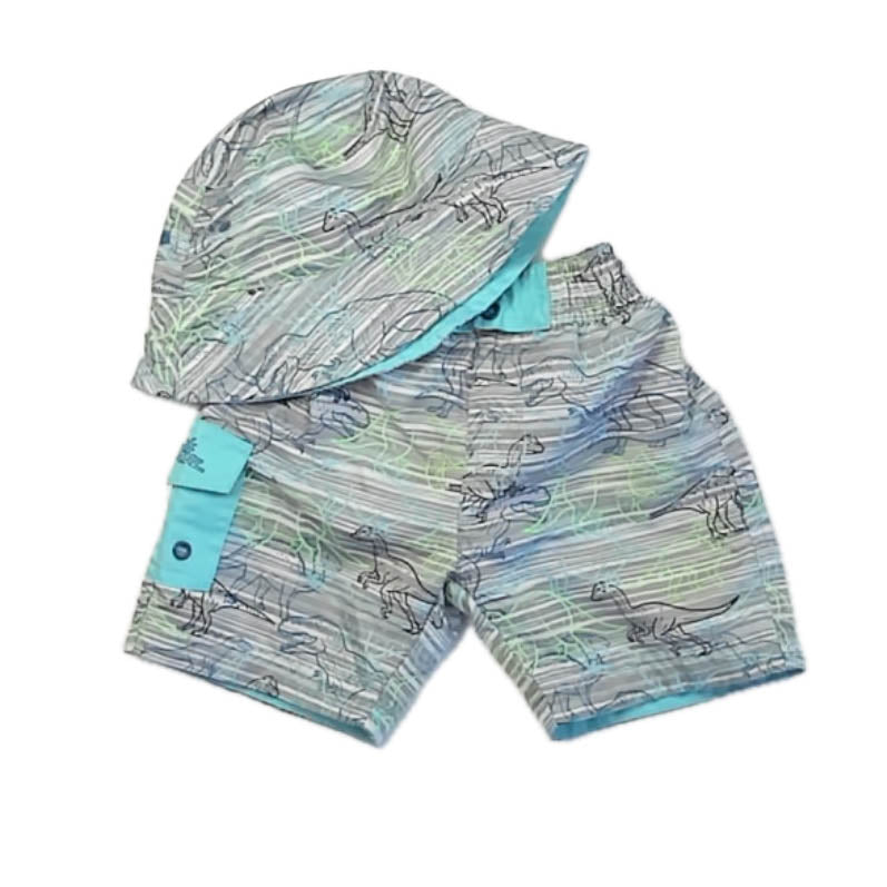 UV Skinz Boys Gray | Blue Dinosaurs Trunks Size: 12-18 Months Gray | Blue Dinosaurs