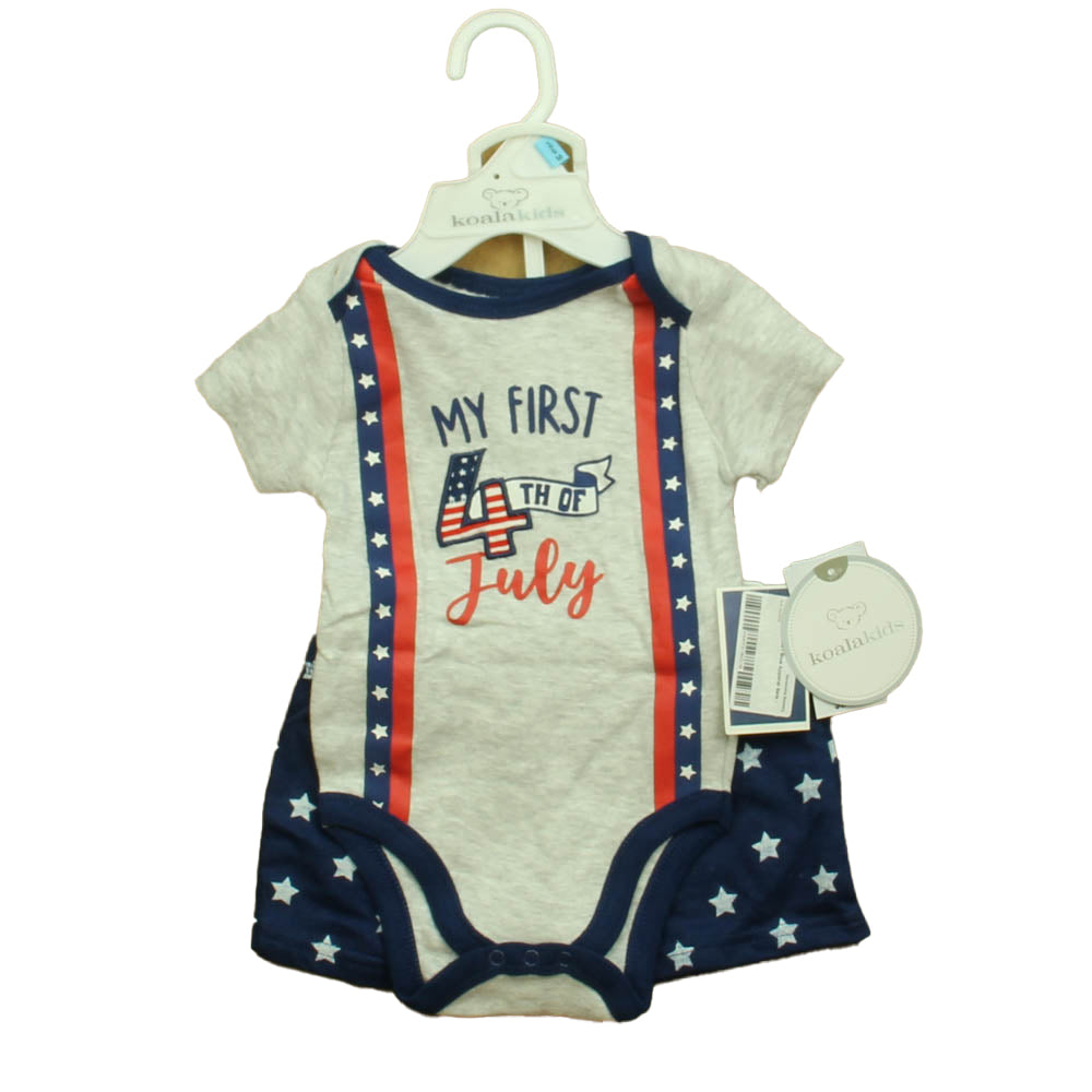Koala Kids Boys Gray | Blue Apparel Sets Size: 3-6 Months Gray | Blue