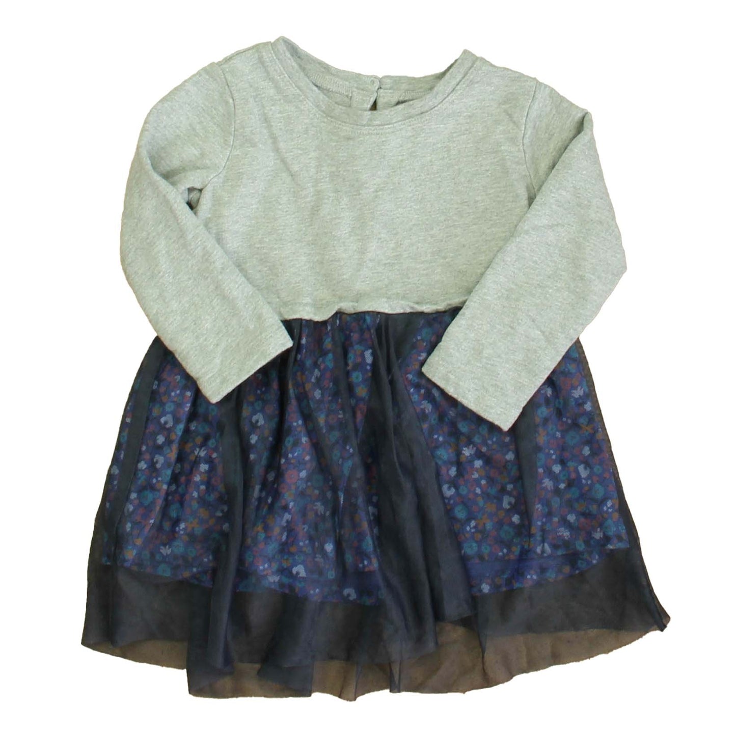 Tea Girls Gray | Blue Dress Size: 9-12 Months Gray | Blue
