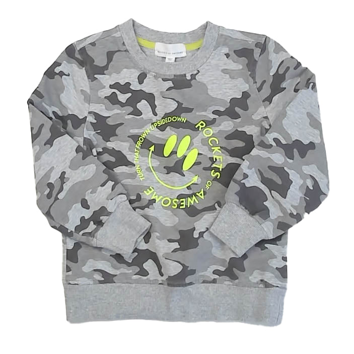 Rockets of Awesome Boys Gray Camo Sweatshirt Size: 4T Gray Camo