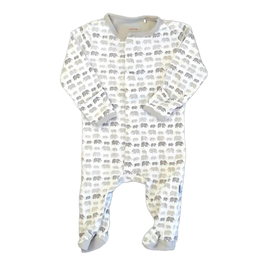 Magnetic Me Unisex Gray Elephants 1-piece footed Pajamas Size: 0-3 Months Gray Elephants