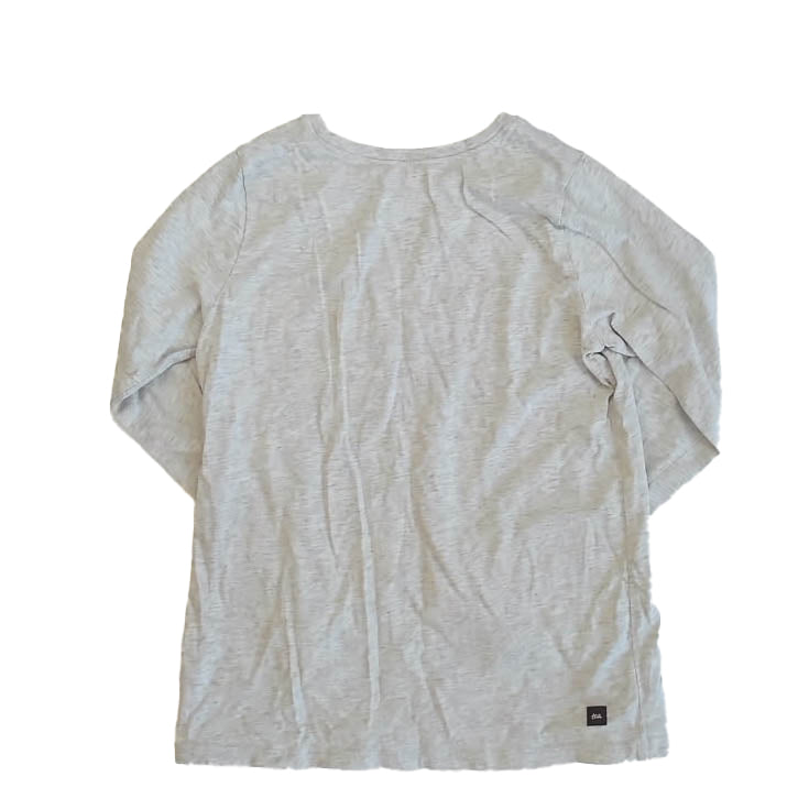 Tea Collection Girls Gray Floral Long Sleeve T-Shirt Size: 10 Years Gray Floral
