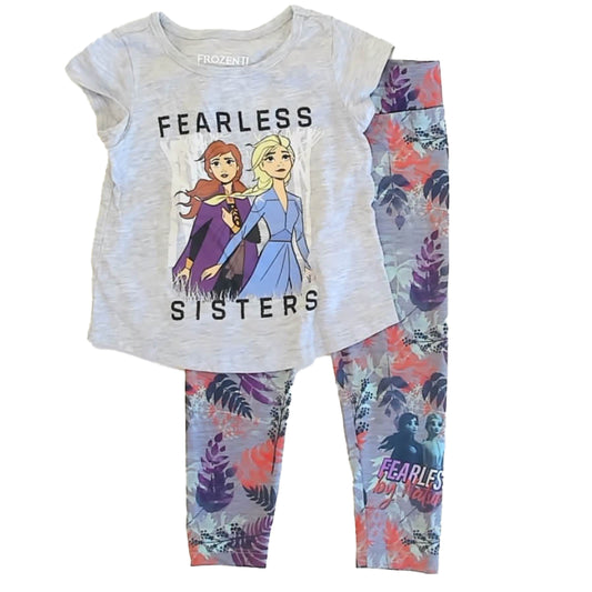 Disney Girls Gray Frozen Apparel Sets Size: 4T Gray Frozen