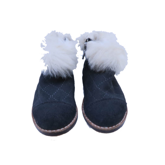 Janie and Jack Girls Gray Fur Boots Size: 5 Toddler Gray Fur