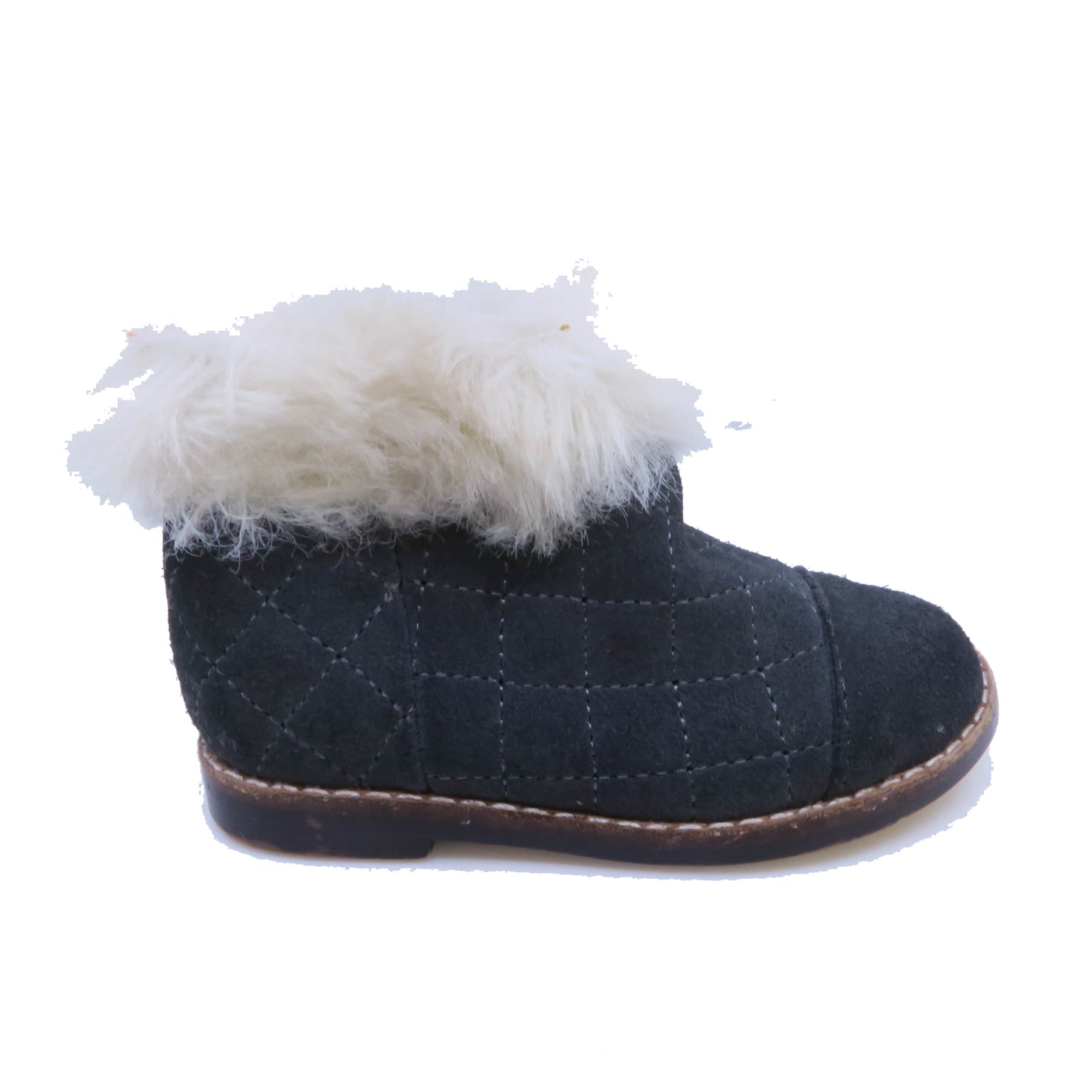 Janie and Jack Girls Gray Fur Boots Size: 5 Toddler Gray Fur