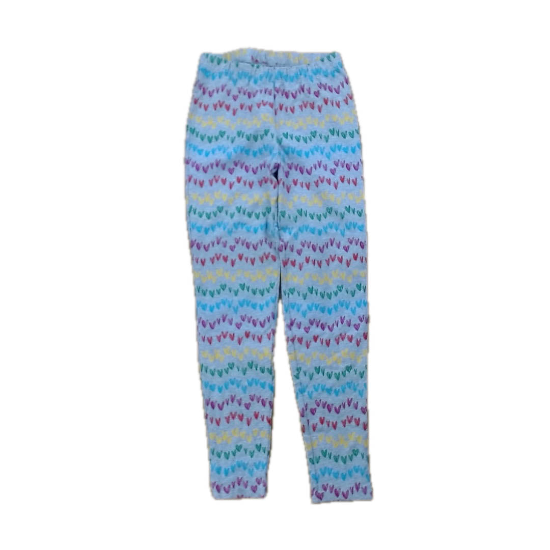 Mightly Girls Gray Hearts Leggings Size: 8 Years Gray Hearts