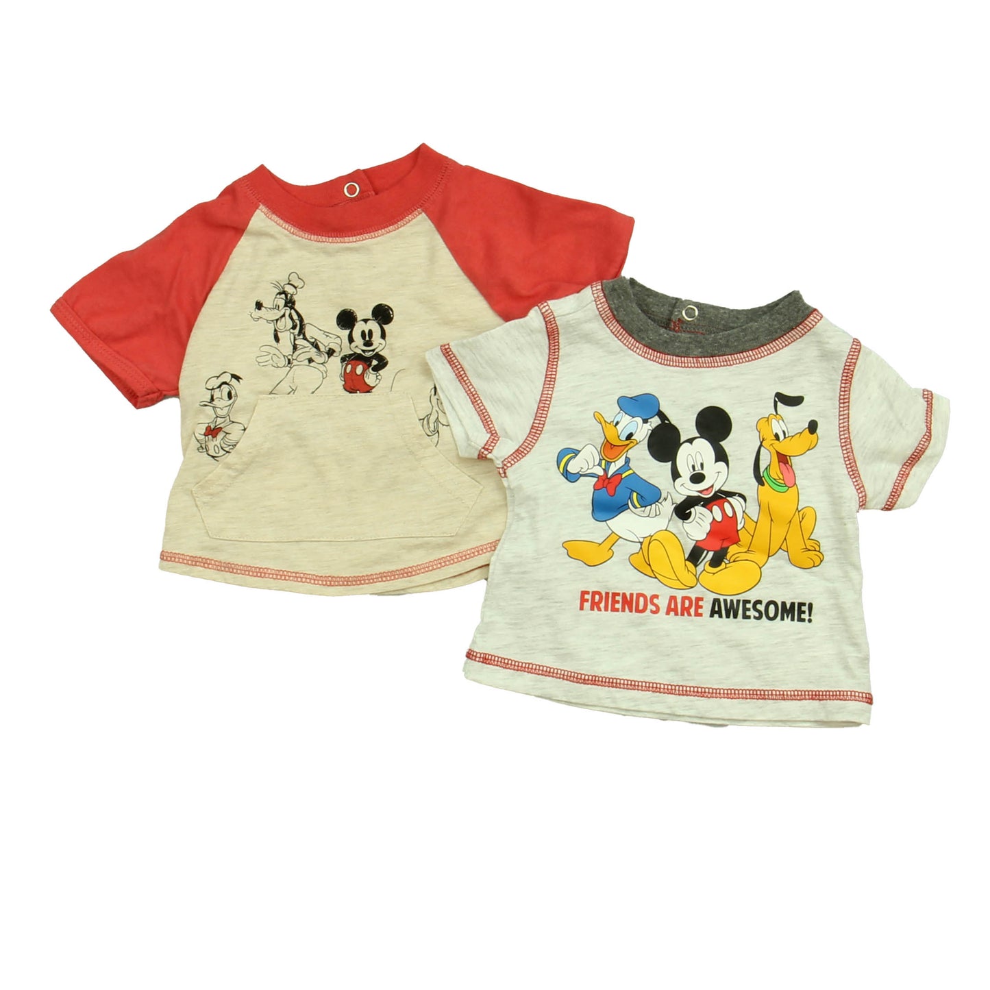 Disney Boys Gray | Ivory | Red T-Shirt Size: 3 Months Gray | Ivory | Red
