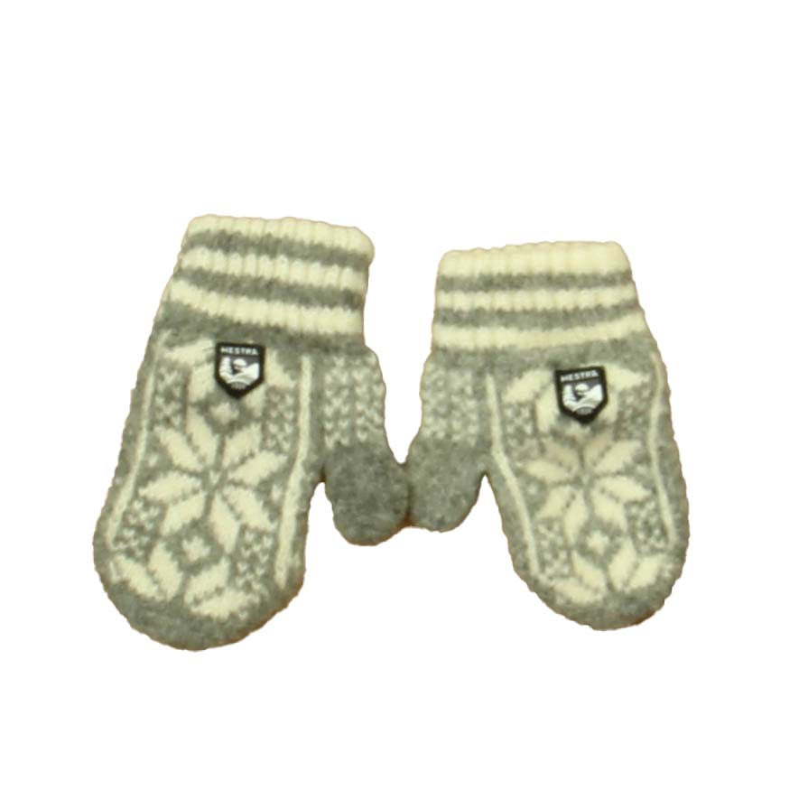 Hestra Girls Gray | Ivory Mittens Size: 2T Gray | Ivory