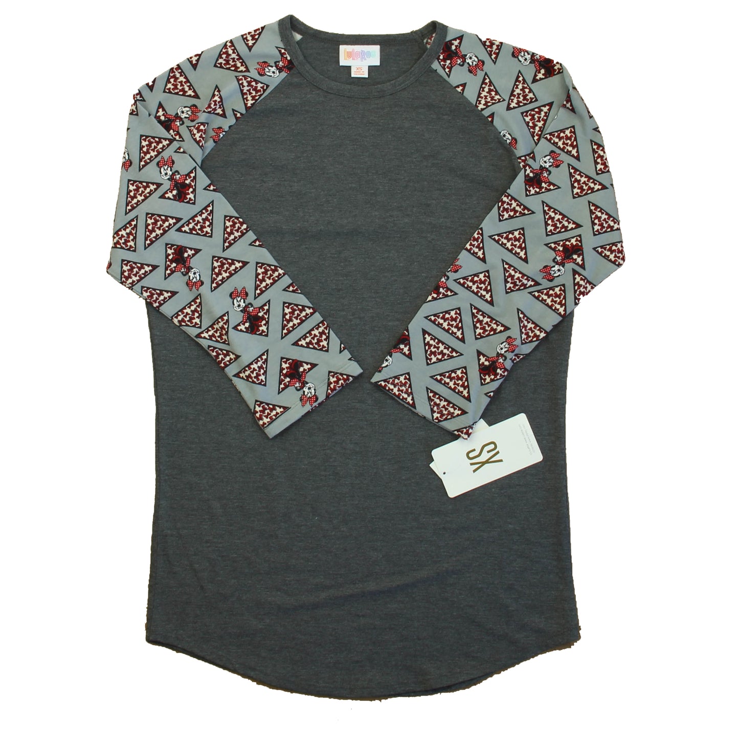 Lula roe Girls Gray Minnie Long Sleeve Shirt Size: Junior XS Gray Minnie