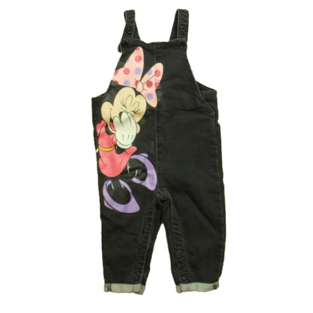 Disney Girls Gray Minnie Overalls Size: 12-18 Months