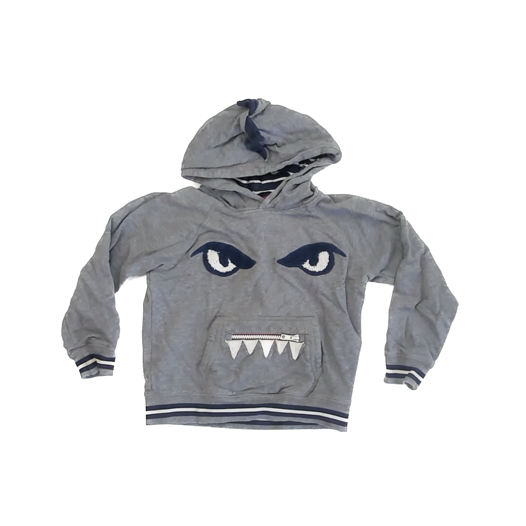 Hanna Andersson Boys Gray Monster Hoodie Size: 4T Gray Monster