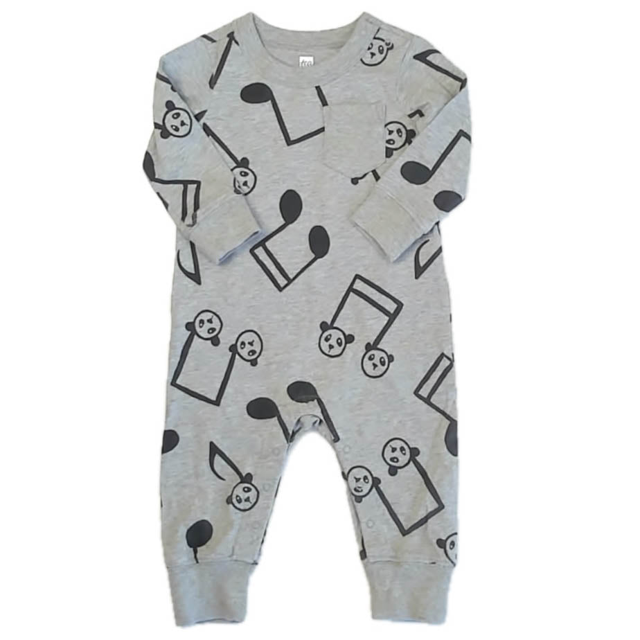 Tea Collection Boys Gray Musical Notes Romper Size: 6-9 Months Gray Musical Notes