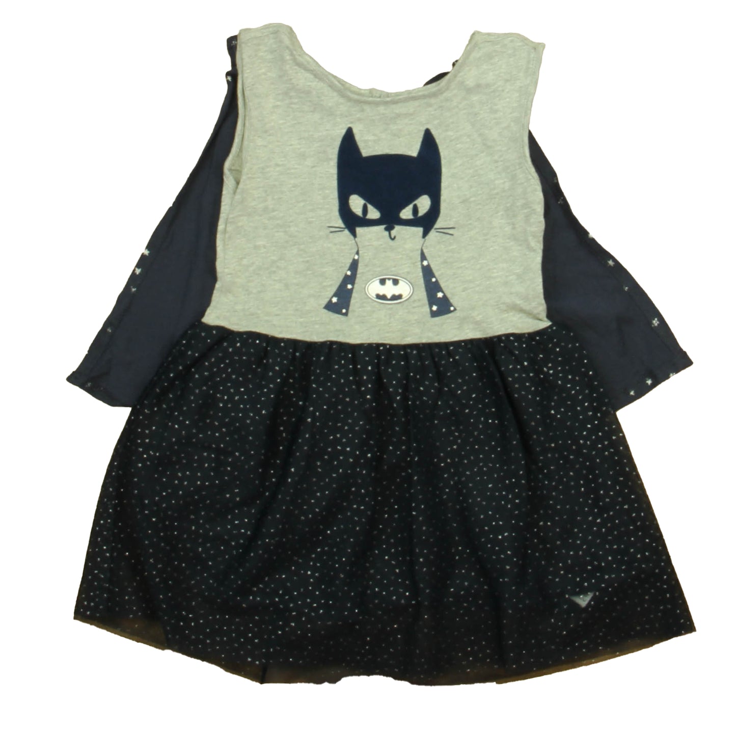 Gap Girls Gray | Navy Batgirl Dress Size: 2T Gray | Navy Batgirl