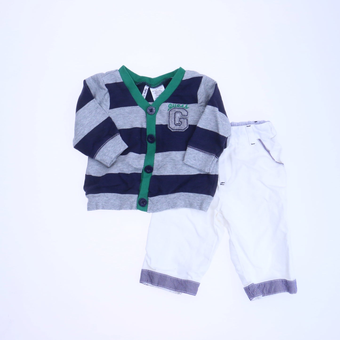 Guess | Baby Graziella Boys Gray | Navy | Green Apparel Sets Size: 6-9 Months Gray | Navy | Green