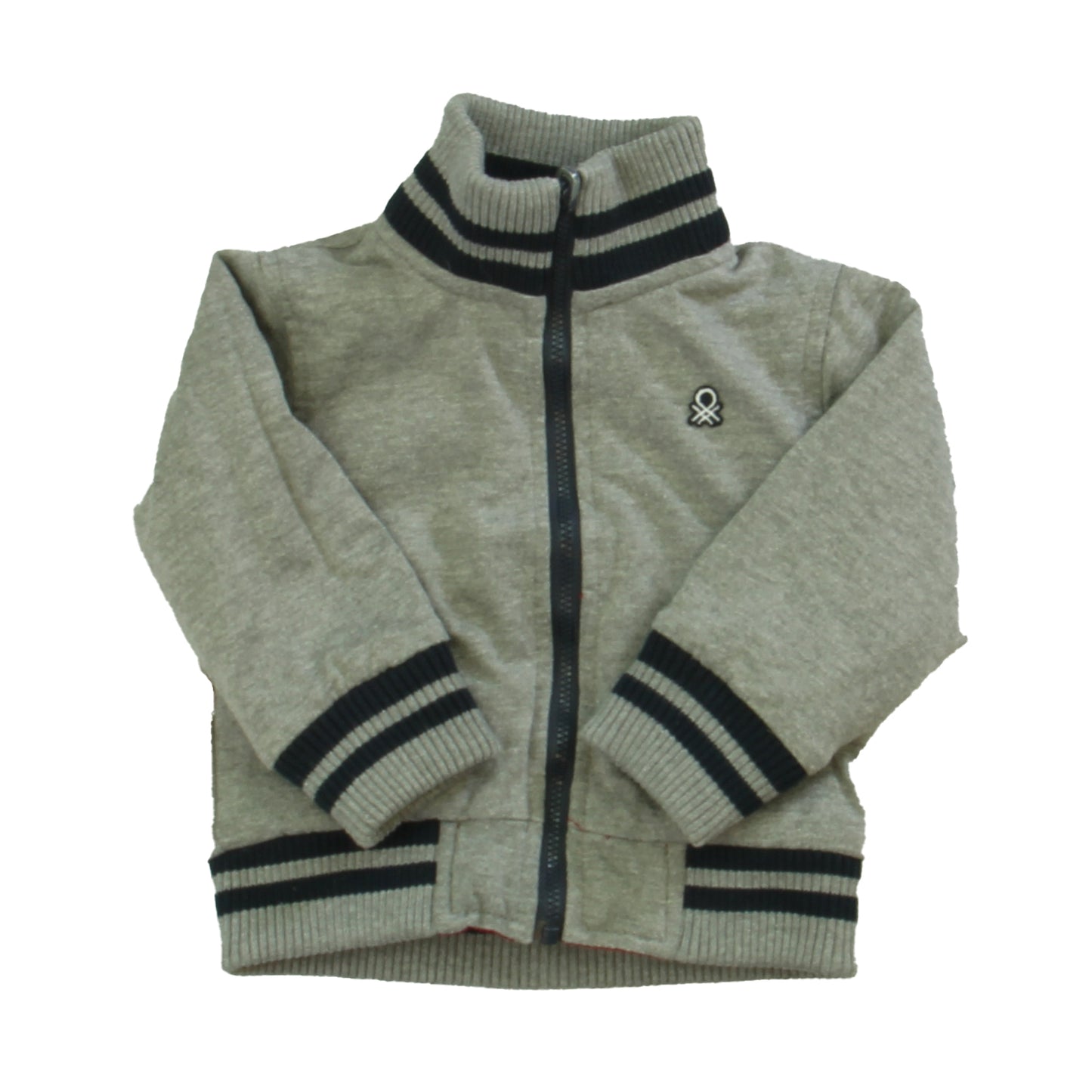Benetton Boys Gray | Navy | Maroon Jacket Size: 9-12 Months Gray | Navy | Maroon