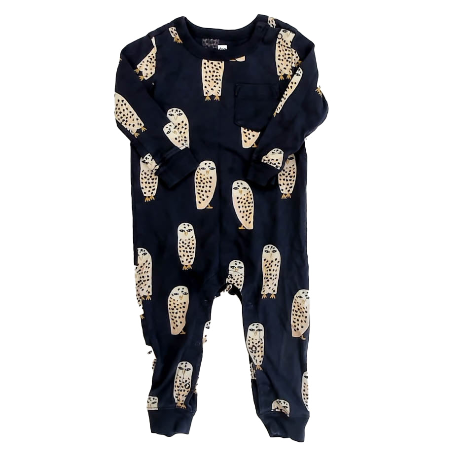 Tea Collection Boys Gray Owls Long Sleeve Outfit Size: 12-18 Months Gray Owls