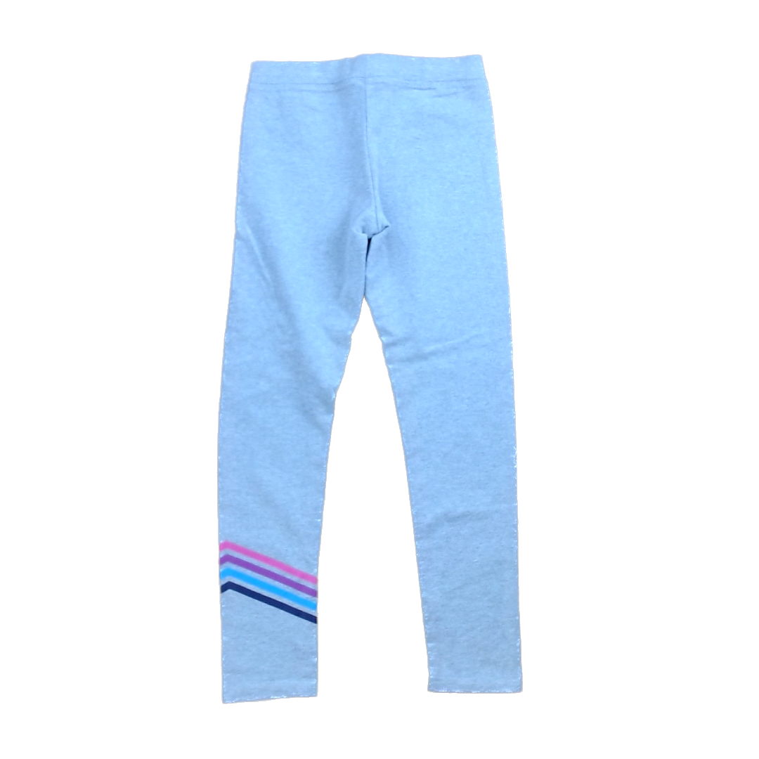 Rockets Of Awesome Girls Gray | Pink and Purple Ankle Stripes Pants Size: 10 Years Gray | Pink and Purple Ankle Stripes