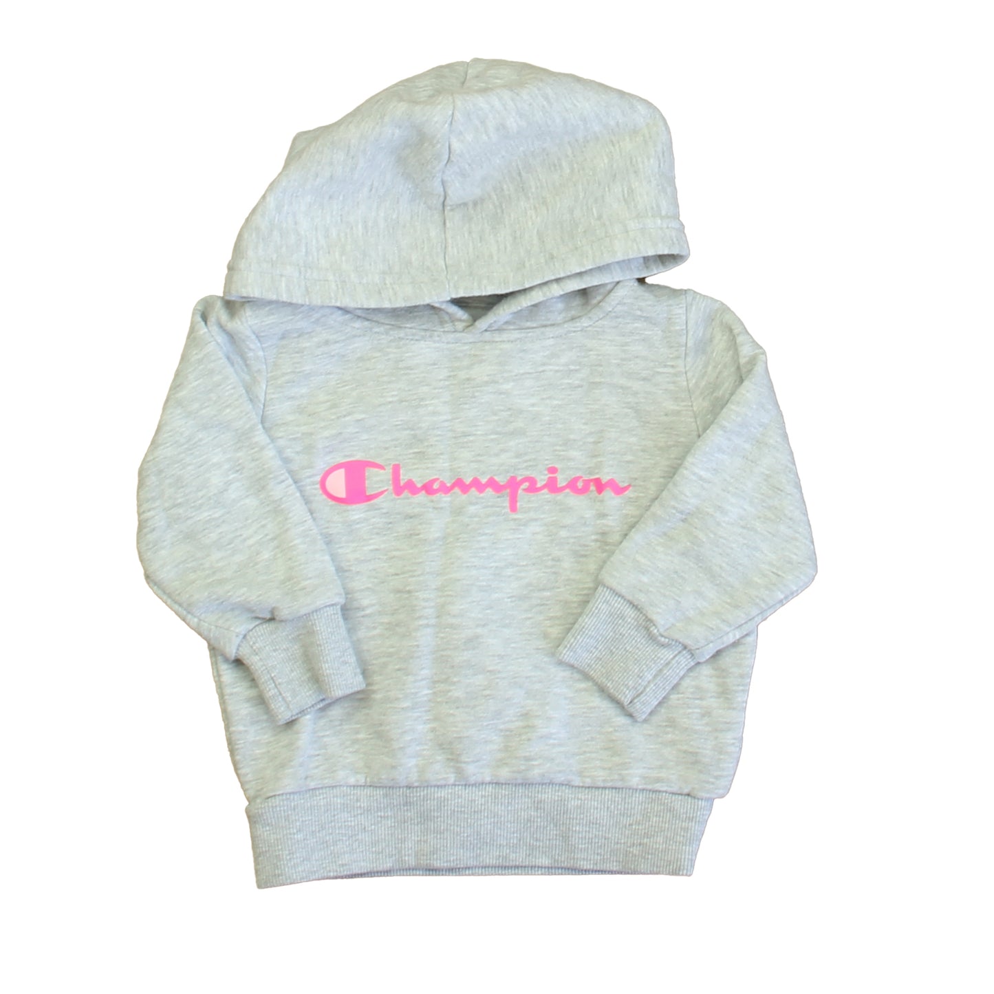 Champion Girls Gray | Pink Hoodie Size: 12 Months Gray | Pink
