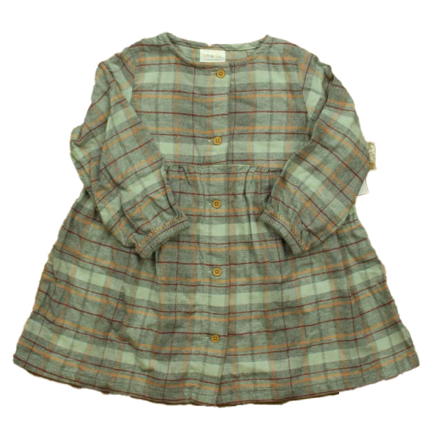 Lauren Conrad Girls Gray Plaid Dress Size: 18 Months