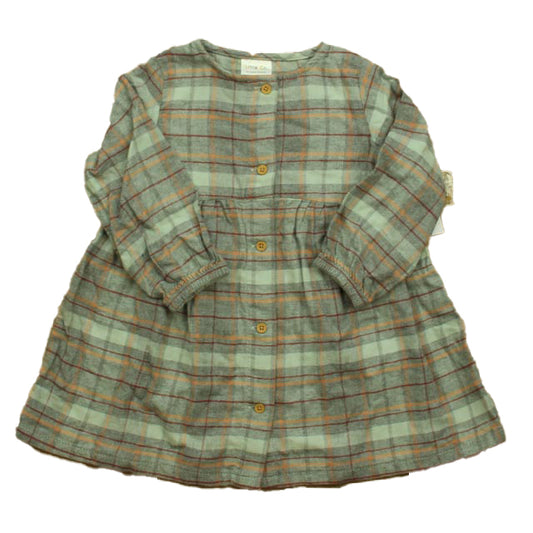 Lauren Conrad Girls Gray Plaid Dress Size: 18 Months