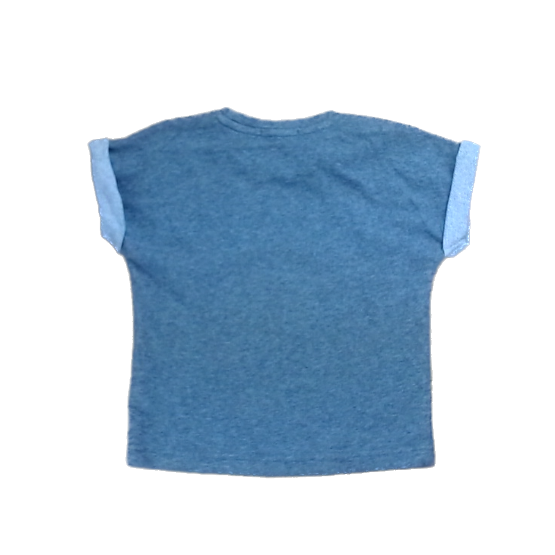 Rockets Of Awesome Girls Gray | Purple Fearless Short Sleeve Shirt Size: 4T Gray | Purple Fearless