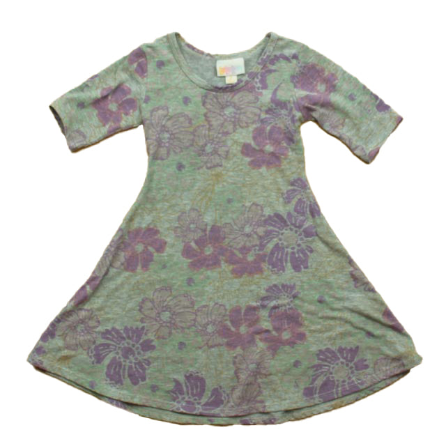 Lularoe Girls Gray | Purple Floral Dress Size: 2T Gray | Purple Floral
