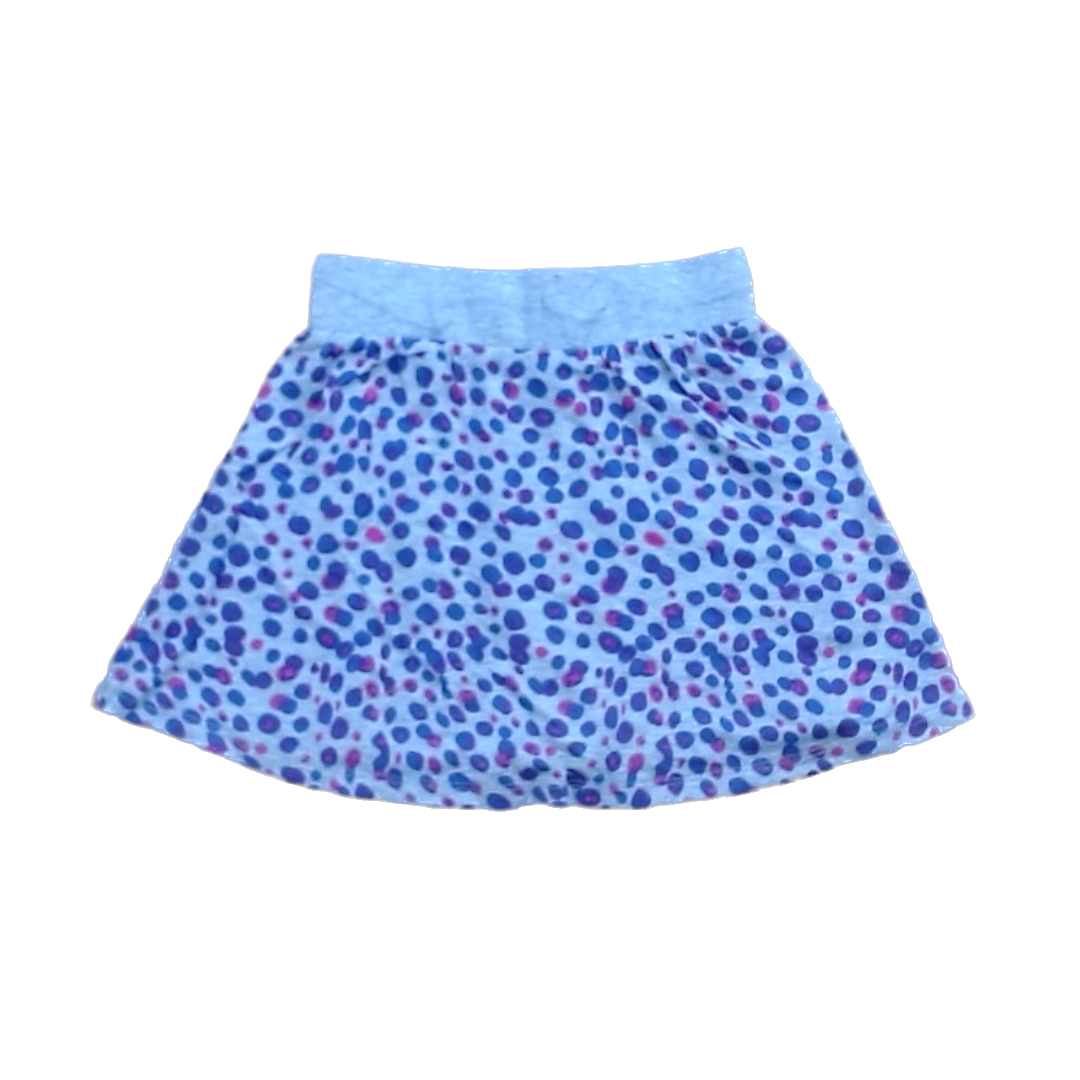 Rockets Of Awesome Girls Gray | Purple Leopard Print Skirt Size: 6 - 14 Years Gray | Purple Leopard Print