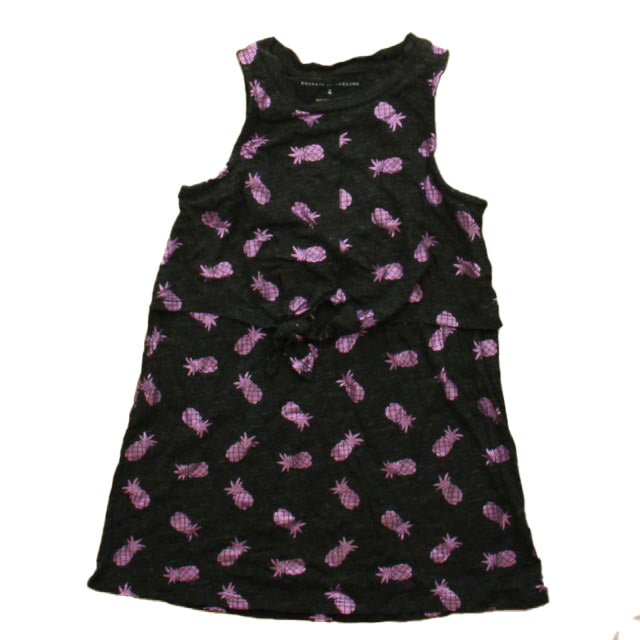 Rockets Of Awesome Girls Gray | Purple Pinecones Dress Size: 4T Gray | Purple Pinecones
