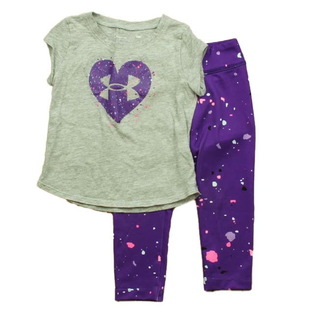 Under Armour Girls Gray | Purple Apparel Sets Size: 24 Months Gray | Purple