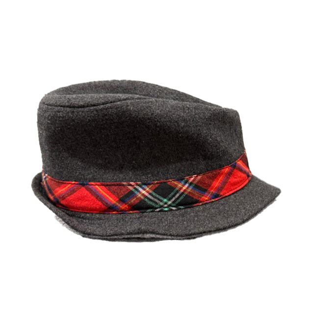 Cat & Jack Boys Gray | Red Plaid Hat Size: 0-9 Months Gray | Red Plaid