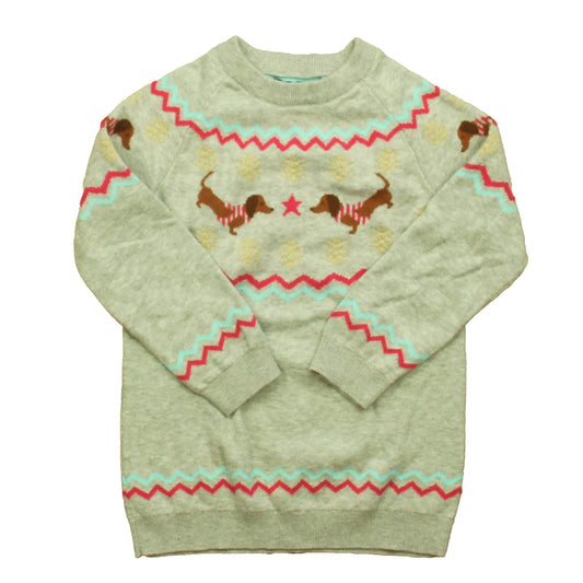 Andy & Evan Girls Gray | Red Sweater Dress Size: 4T Gray | Red