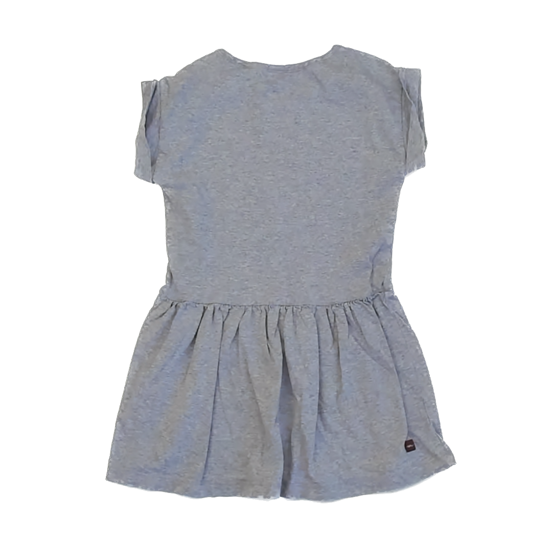 Tea Collection Girls Gray | Short Sleeve Dress Size: 5T Gray | Short Sleeve