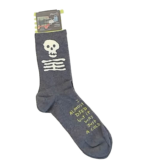 BlueQ Boys Gray Skull Accessory Size: Mens 7-12 Gray Skull