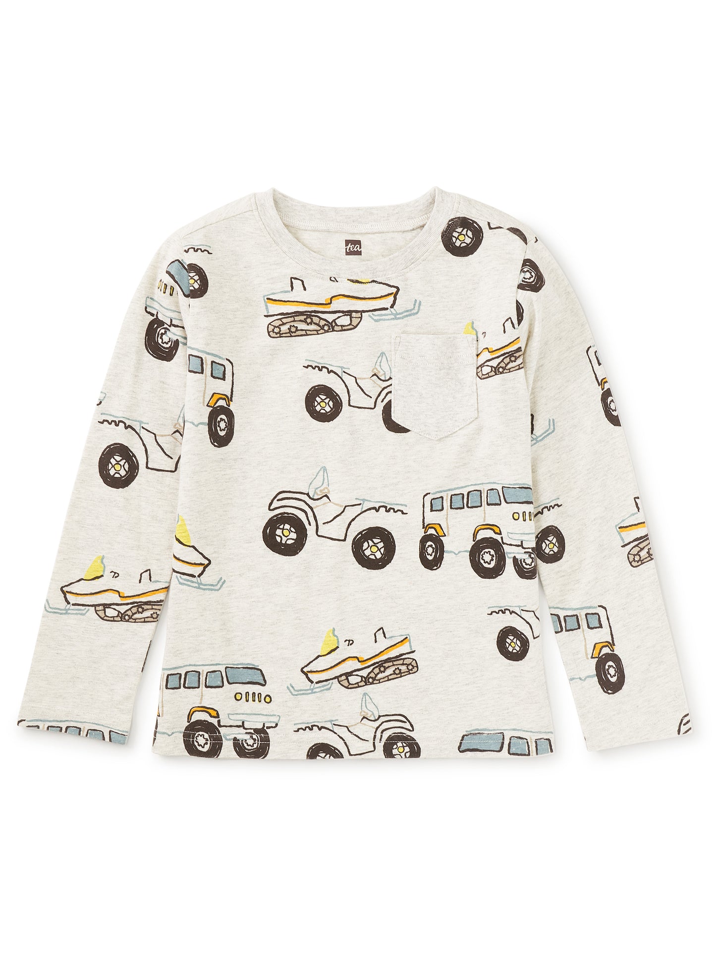Tea Collection Boys Gray Snow Vehicles Long Sleeve T-Shirt Size: 5T Gray Snow Vehicles