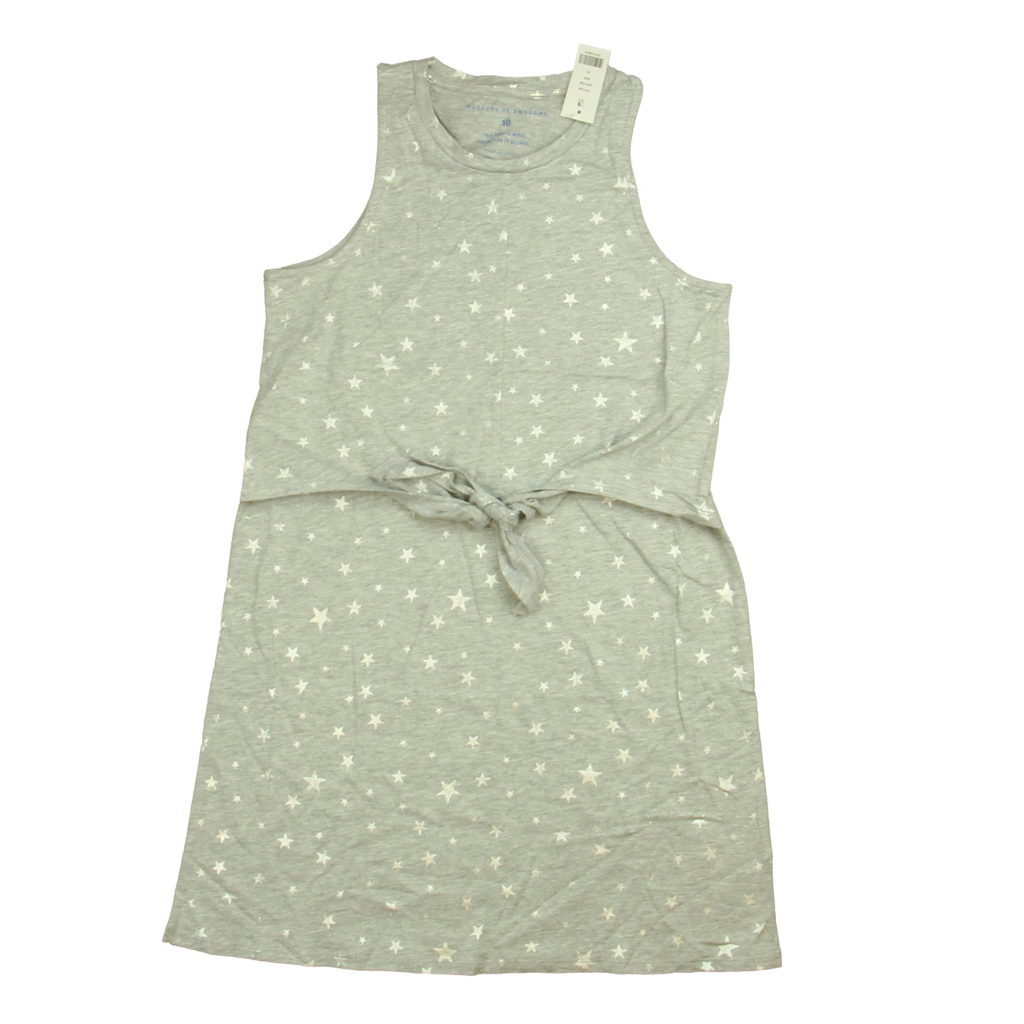Rockets Of Awesome Girls Gray Stars Dress Size: 7 Years Gray Stars