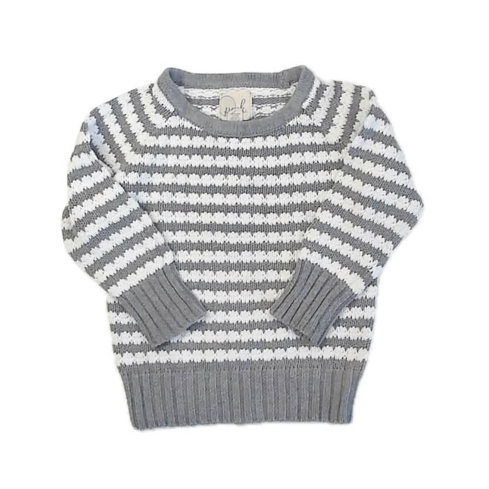 Peek Girls Gray Stripe Sweater Size: 4-5T Gray Stripe