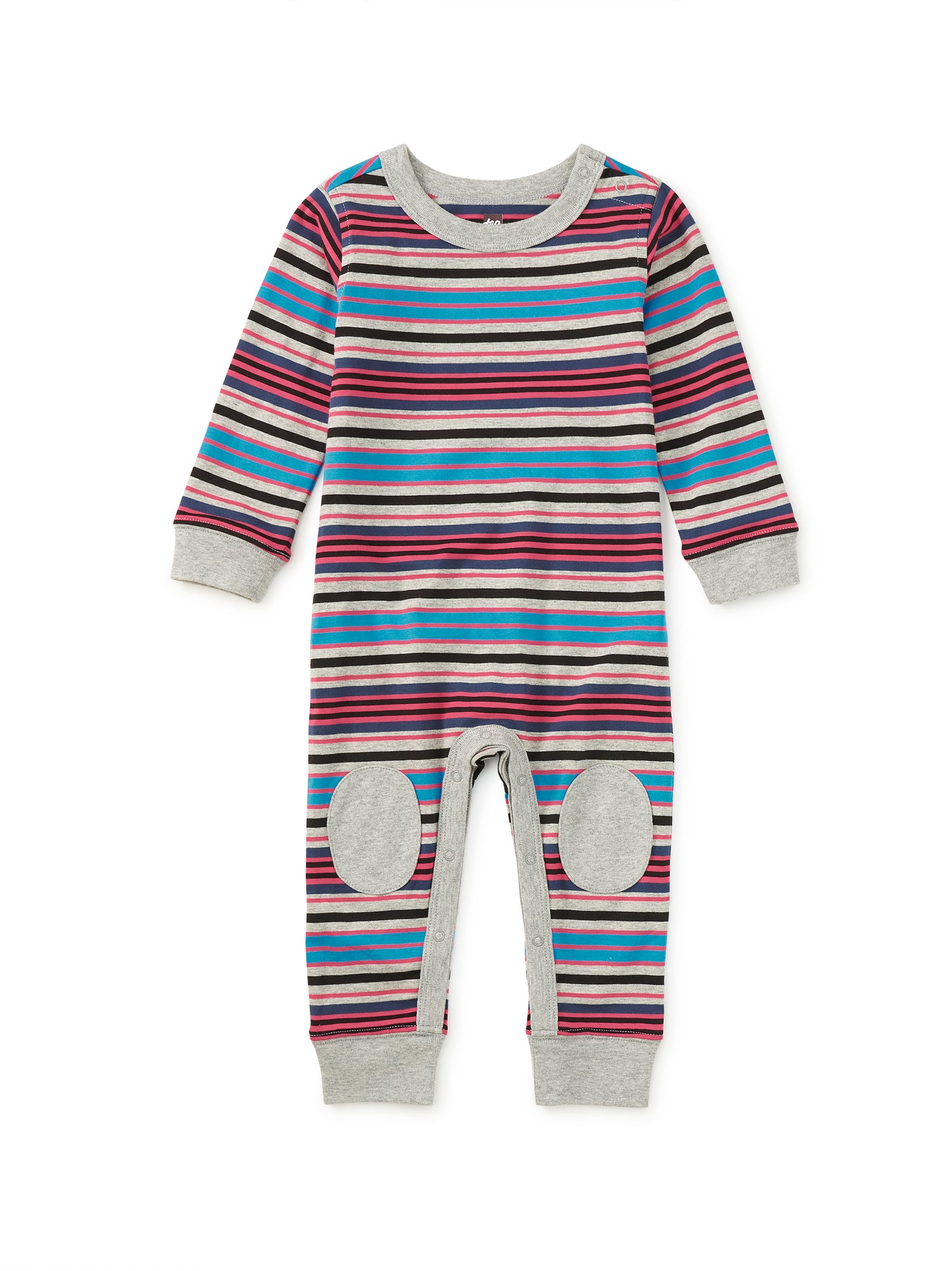 Tea Collection Boys Gray Stripe Romper Size: 6-9 Months Gray Stripe