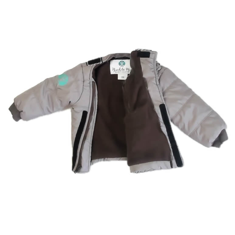 Buckle Me Boys Gray Toast Jacket Size: 12 Months Gray Toast